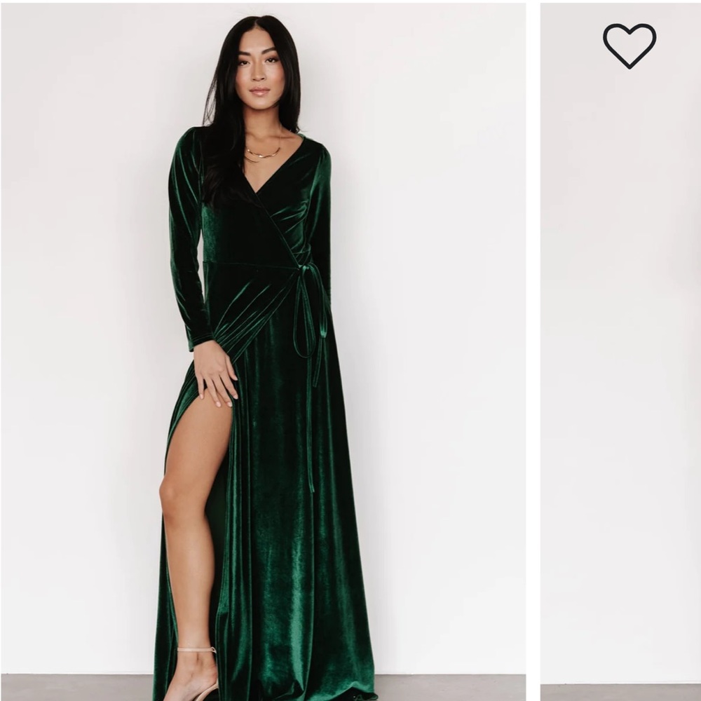SOLD OUT COLOR- Baltic Born Velvet Esmeralda Dress in Sold Out Emerald Green
